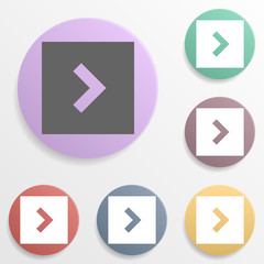 Poster - Arrow, forward badge color set icon. Simple glyph, flat vector of arrows icons for ui and ux, website or mobile application