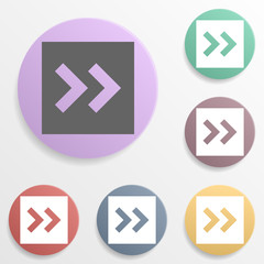 Poster - Arrow, forward badge color set icon. Simple glyph, flat vector of arrows icons for ui and ux, website or mobile application