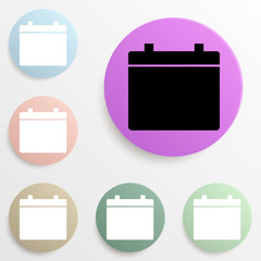 Poster - battery badge color set. Simple glyph, flat vector of web icons for ui and ux, website or mobile application