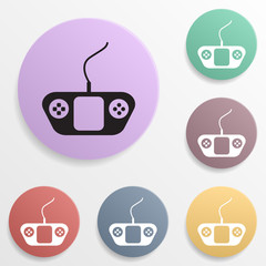 Poster - game controller badge color set icon. simple glyph, flat vector of toys icons for ui and ux, website