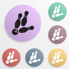 Poster - Icon of bowling. Toy element badge color set icon. Simple glyph, flat vector of toys icons for ui and ux, website or mobile application
