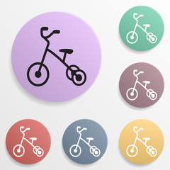 Poster - Tricycle badge color set icon. Simple glyph, flat vector of toys icons for ui and ux, website or mobile application