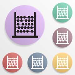Poster - Abacus badge color set icon. Simple glyph, flat vector of toys icons for ui and ux, website or mobile application