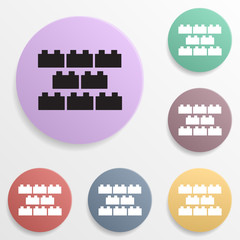 Poster - Constructor, building block, badge color set icon. Simple glyph, flat vector of toys icons for ui and ux, website or mobile application