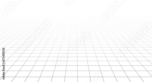 Cuadros en Lienzo Perspective vector grid disappearing into the horizon
