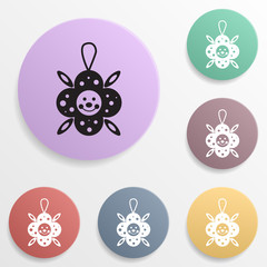 Poster - Christmas ball badge color set icon. Simple glyph, flat vector of toys icons for ui and ux, website or mobile application