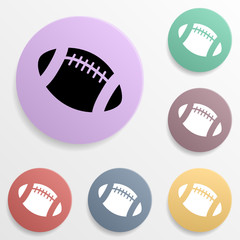 Poster - American football ball badge color set icon. Simple glyph, flat vector of sport icons for ui and ux, website or mobile application