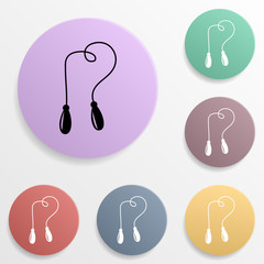 Poster - The skipping rope badge color set icon. Simple glyph, flat vector of sport icons for ui and ux, website or mobile application