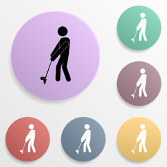 Poster - Golf player badge color set icon. Simple glyph, flat vector of sport icons for ui and ux, website or mobile application