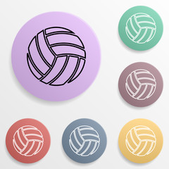Poster - Volleyball ball badge color set icon. Simple glyph, flat vector of sport icons for ui and ux, website or mobile application