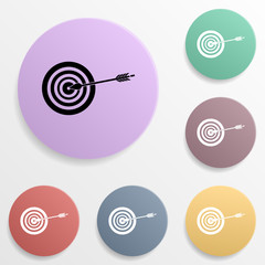 Poster - Arrow and target badge color set icon. Simple glyph, flat vector of sport icons for ui and ux, website or mobile application on white background