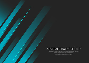 Wall Mural - gradient cyan shape side line with black background, wallpaper. design graphic vector.