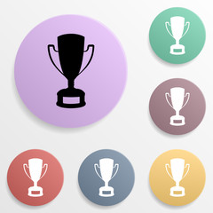 Poster - Winner trophy cup badge color set icon. Simple glyph, flat vector of sport icons for ui and ux, website or mobile application on white background