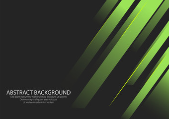 Wall Mural - Gradient Green Shape Side Line With Black Background, Wallpaper. Design Graphic Vector.