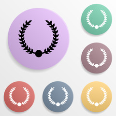 Poster - Laurel wreath badge color set icon. Simple glyph, flat vector of sport icons for ui and ux, website or mobile application on white background