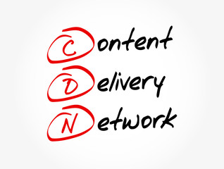 Aufkleber - cdn - content delivery network acronym, technology concept background