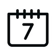 Calendar week isolated icon, 7 days linear icon, week outline vector icon with editable stroke