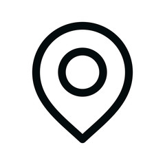 Aufkleber - Map pin isolation icon,  map navigation point linear icon, map location and position outline vector icon with editable stroke