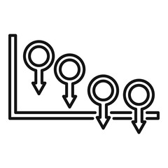 Poster - regression chart icon. outline regression chart vector icon for web design isolated on white backgro