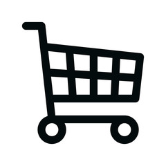 Poster - shopping cart isolated icon, online store cart linear icon, supermarket shopping cart outline vector