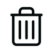 Trash bin isolated icon, empty trash bin linear icon, delete outline vector icon with editable stroke