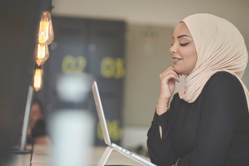 Poster - African businesswoman in office