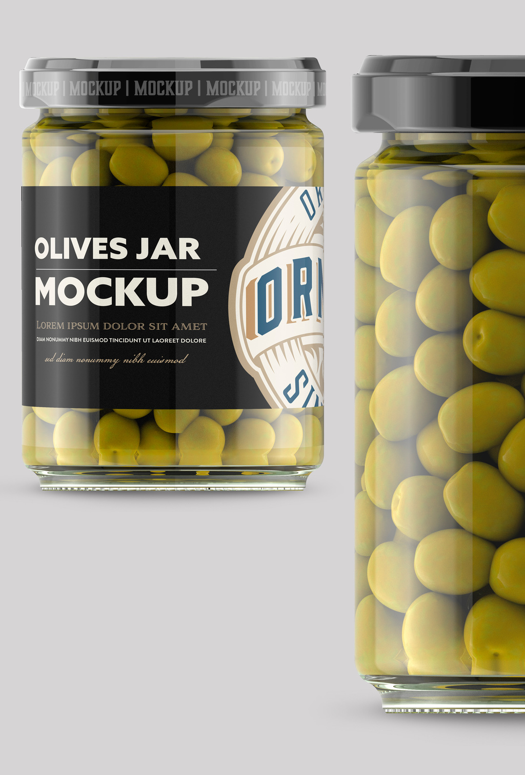 Download Clear Glass Jar With Olives Mockup Stock Template Adobe Stock