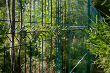  Metal fence on a country plot