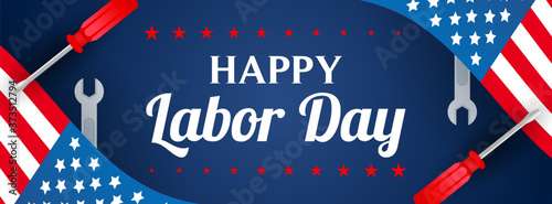 Fotomural Happy USA Labor Day Banner vector illustration