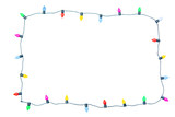 Fototapeta  - Christmas lights string isolated on white background With clipping path..