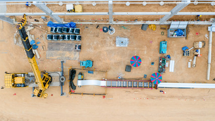 Wall Mural - Steel roof structure at construction site