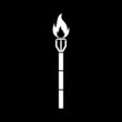 Burning beach bamboo torch icon isolated on dark background