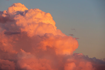 Wall Mural - Spectacular cumulonimbus clouds in sunset
