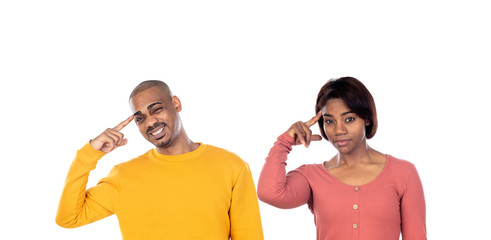 Wall Mural - Cheerful black family looking at camera