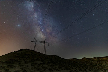 Wall Mural - milky way over gobustan hills