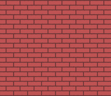 Brick Wall Texture. Vector Illustration Of Red Blocks Pattern. Brickwork Background.