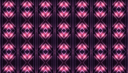 Wall Mural - abstract neon background. neon geometric pattern. dark background with lights and lines.