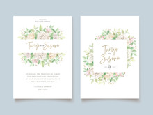 Soft Green Floral Wedding Invitation Card Set
