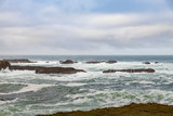 Fototapeta Morze - Waves breaking on California coastline 