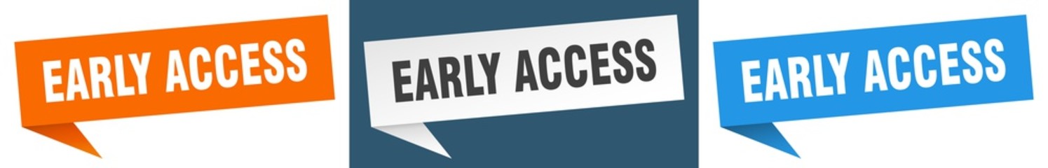 early access banner sign. early access speech bubble label set