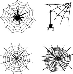 set cobweb and spider icons