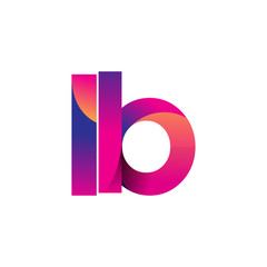 Initial Letter LB Logo Lowercase, magenta and orange, Modern and Simple Logo Design.