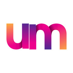 Initial Letter UM Logo Lowercase, magenta and orange, Modern and Simple Logo Design.