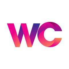 Initial Letter WC Logo Lowercase, magenta and orange, Modern and Simple Logo Design.