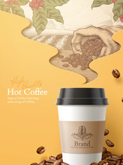 Engraving to-go coffee ads