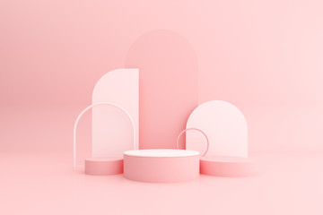 Poster - 3d render of abstract geometry podium for product presentation.