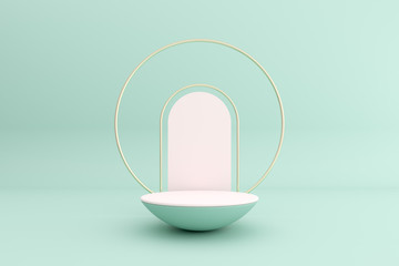 Poster - 3d render of abstract geometry podium for product presentation.