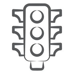 Traffic signals or traffic lights vector in linear design 