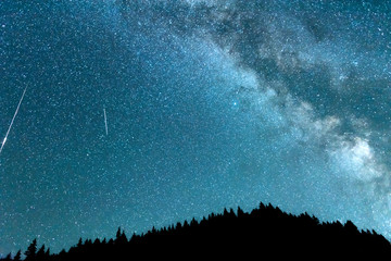 Wall Mural - starry sky. milky way galaxy. this long exposure astronomical photograph taken in the middle of the 
