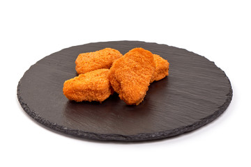 Wall Mural - Breaded chicken fillet, isolated on white background